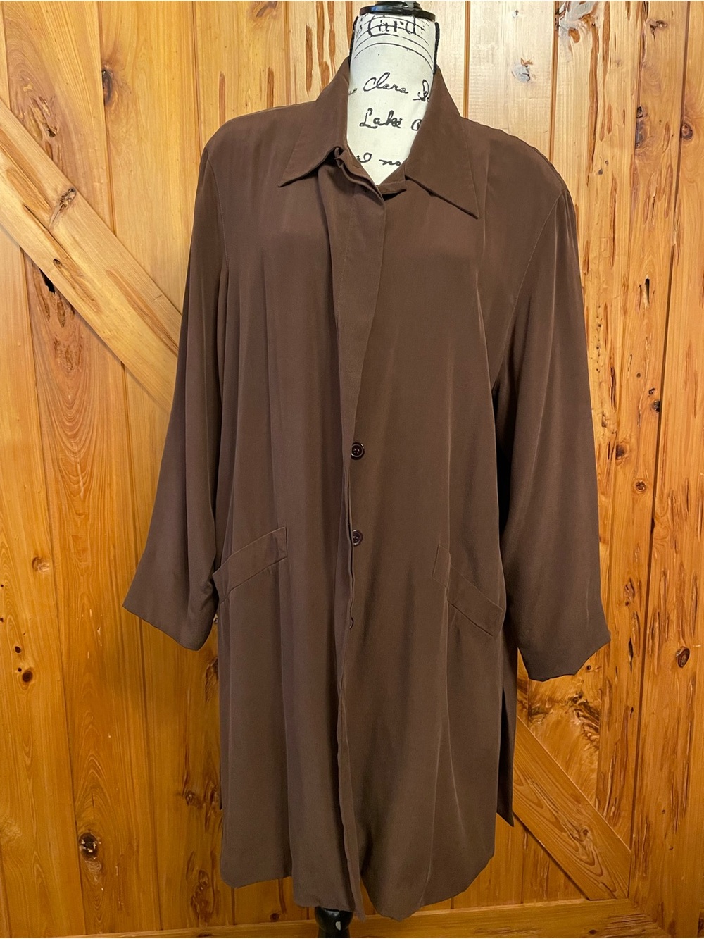 DVF silk Brown Women's Lightweight Coat duster